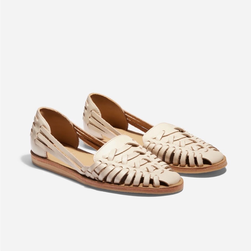 Nisolo Beige Huarache Flats